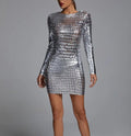 Jojo Cutout Mini Bodycon Dress - Silver