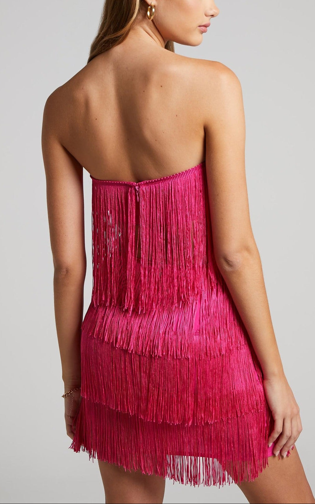 Starlit Fringe Cutout Mini Dress
