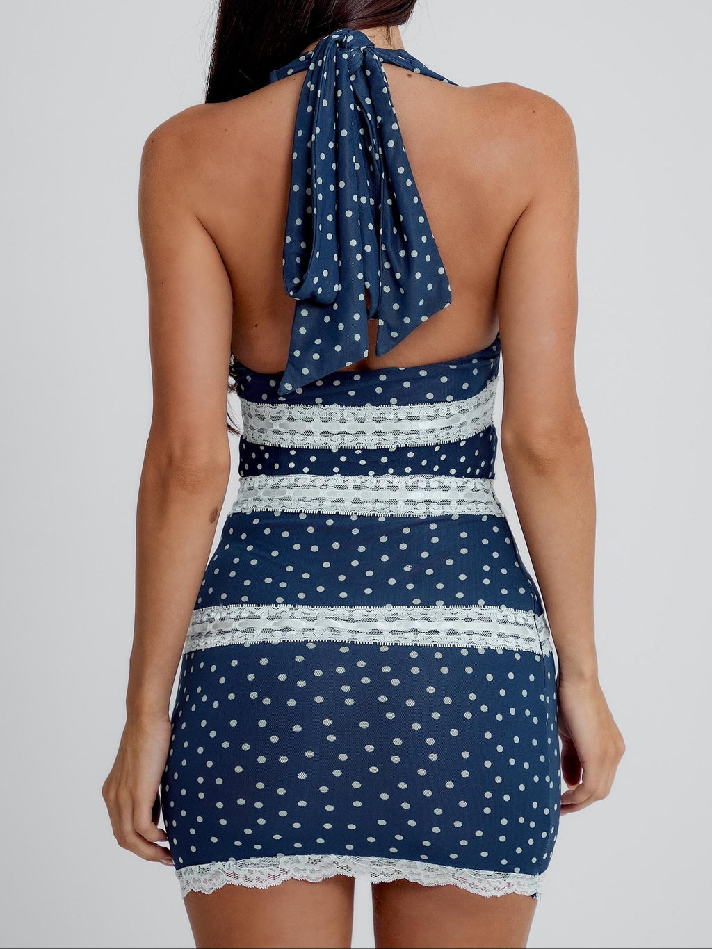 Dari Mini Dress Navy Polka Dot
