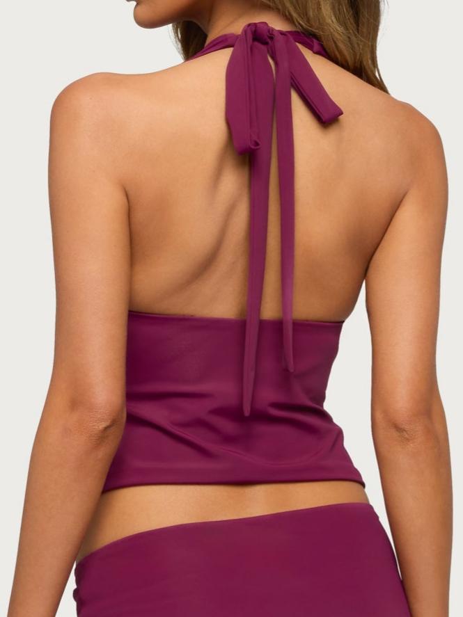 Billey Metal Ring Halter Top