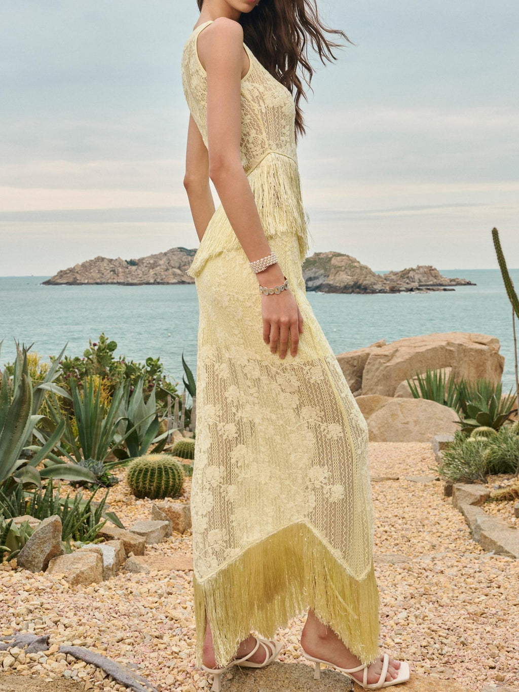 Floral Lace Fringe-Trim Set