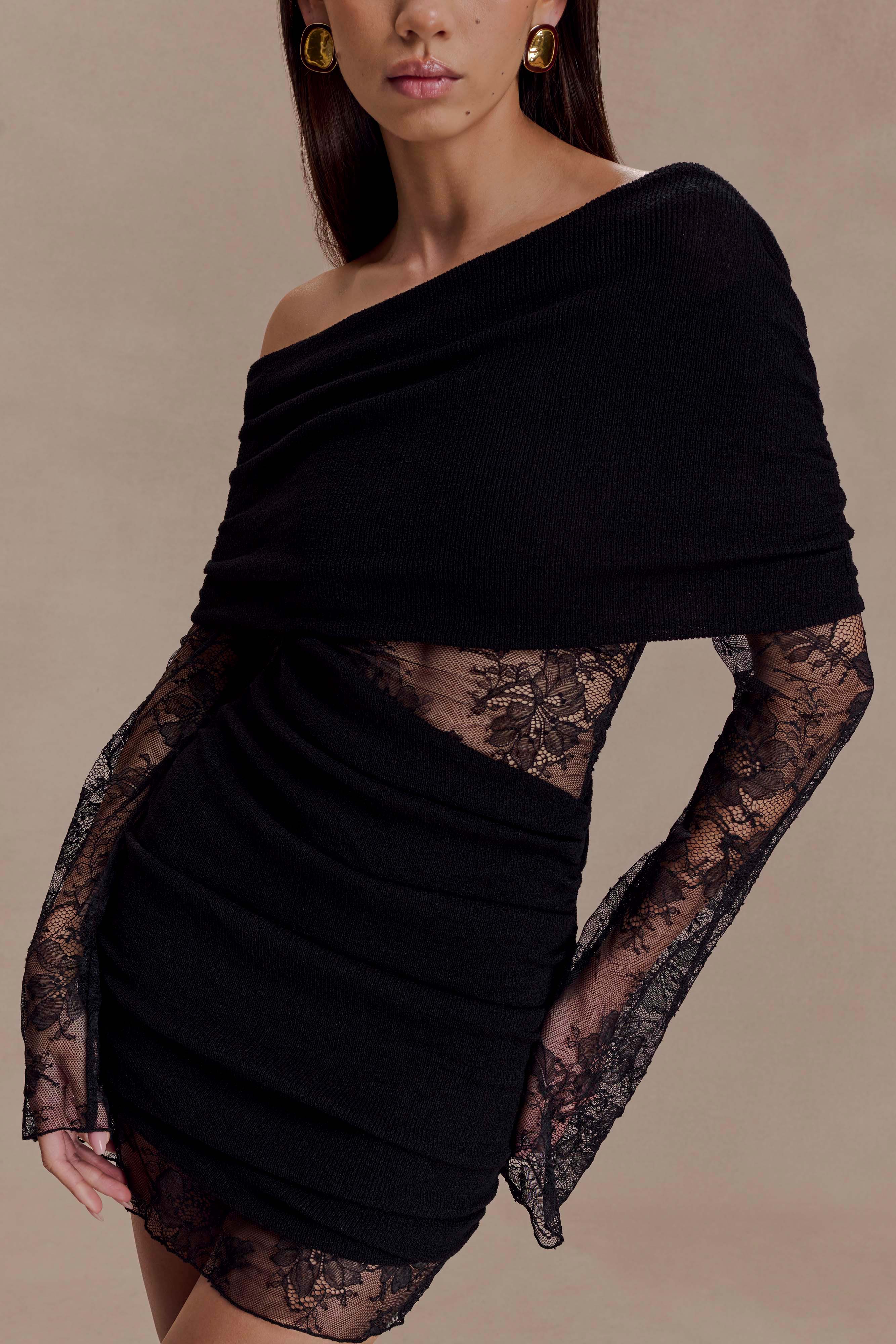 Lace Knit Mini Dress