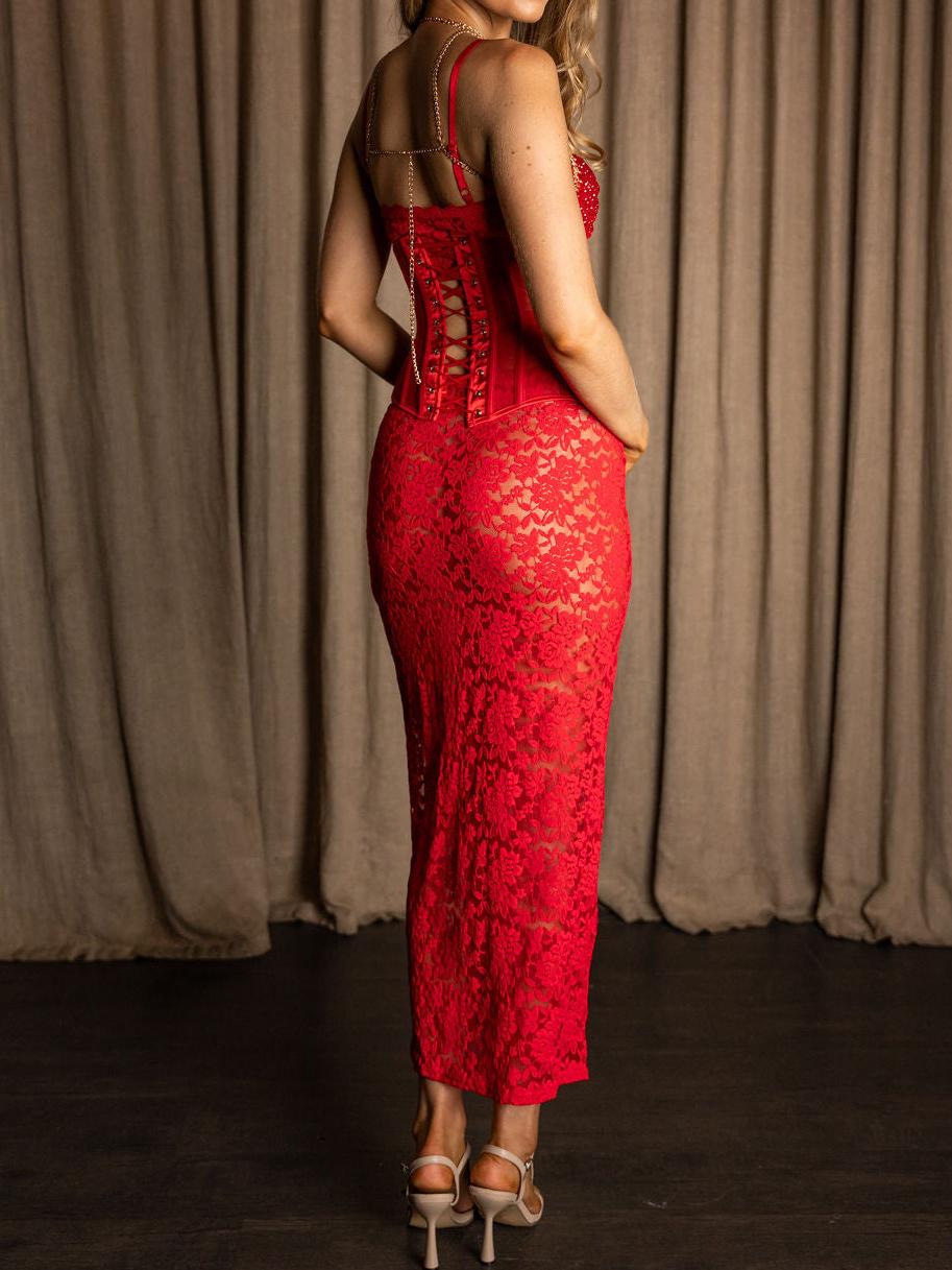 Leola Sculpted Lace Maxi Set