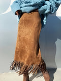 Desert Drift Fringe Maxi Skirt