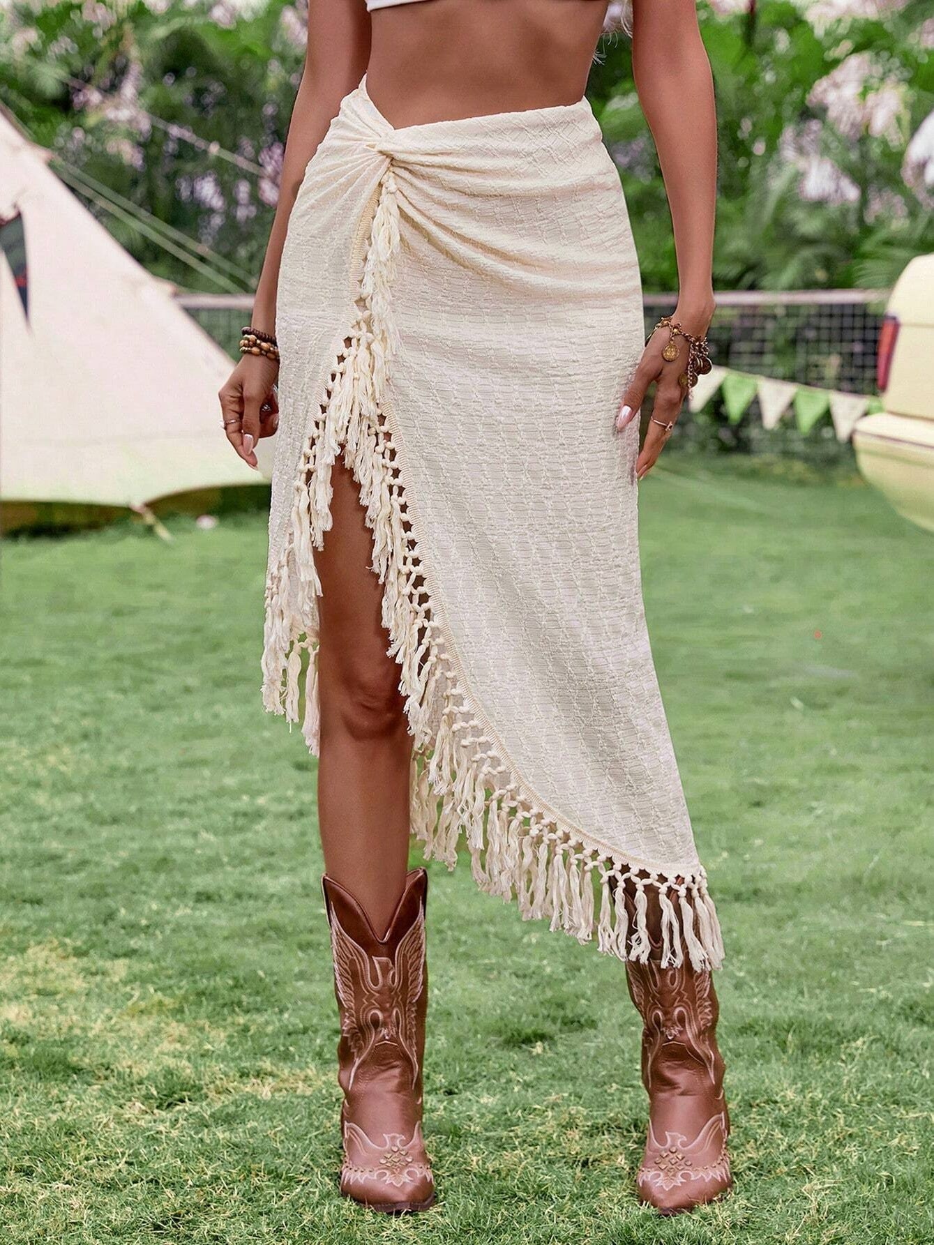 Desert Whisper Fringe Skirt