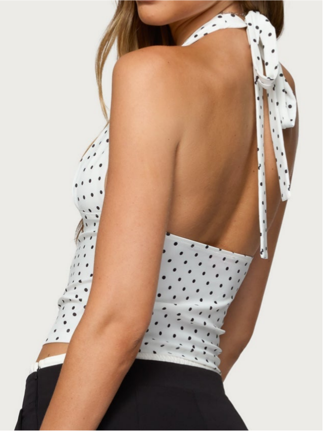 Blaire Polka Dot Halter Top