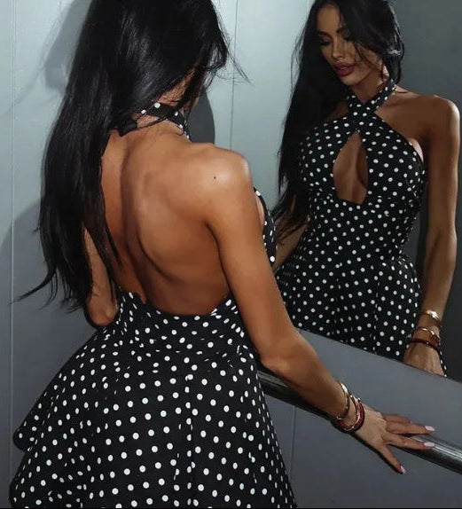 Polka Muse Keyhole Mini Dress