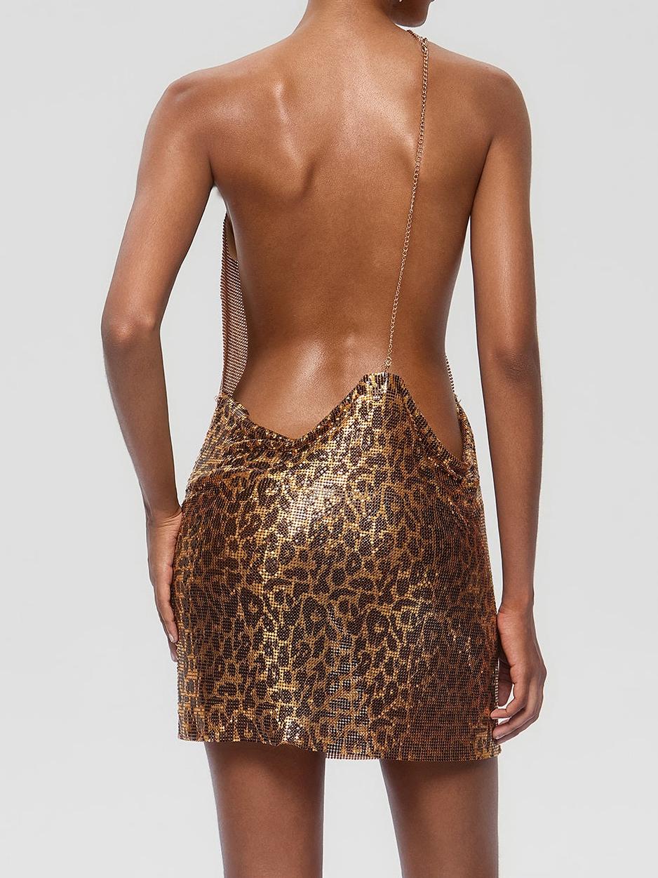 Becky Butterfly Hollow Diamond Mesh Dress