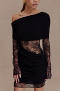 Lace Knit Mini Dress