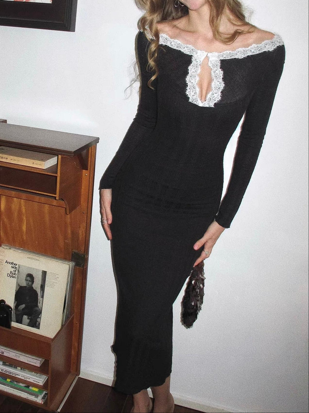 Celeste Lace Trim Knit Maxi Dress