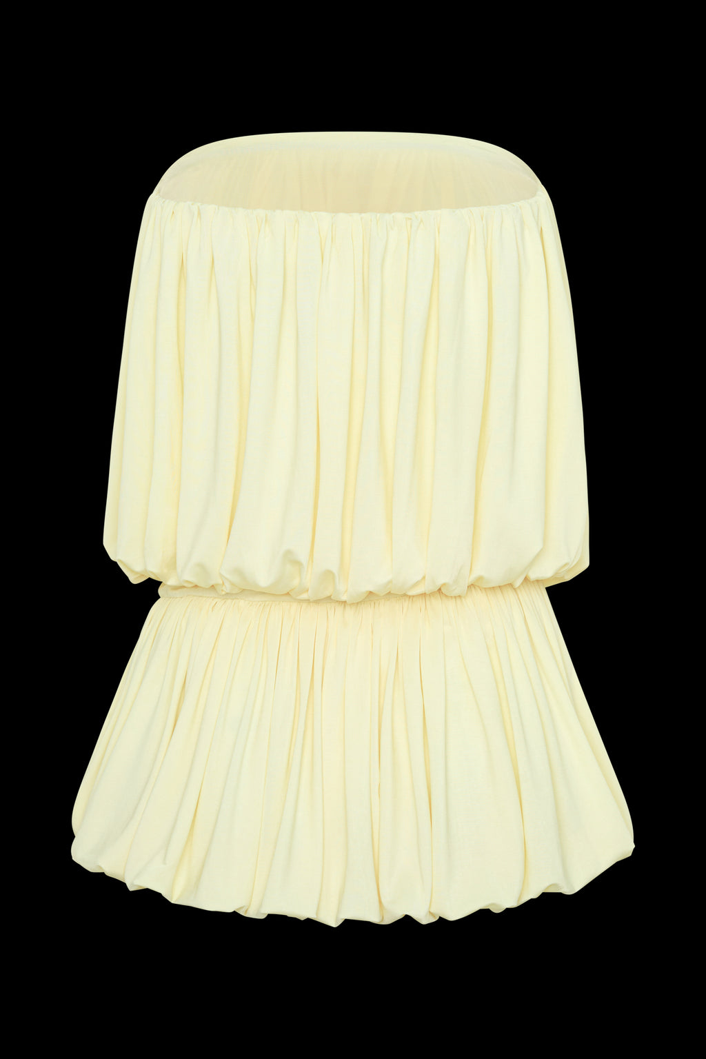 Strapless Gathered Bubble Mini Dress