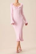 Home Comfort Sweet Pink Ribbed Dress