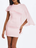 Asymmetrical Cape Mini Dress