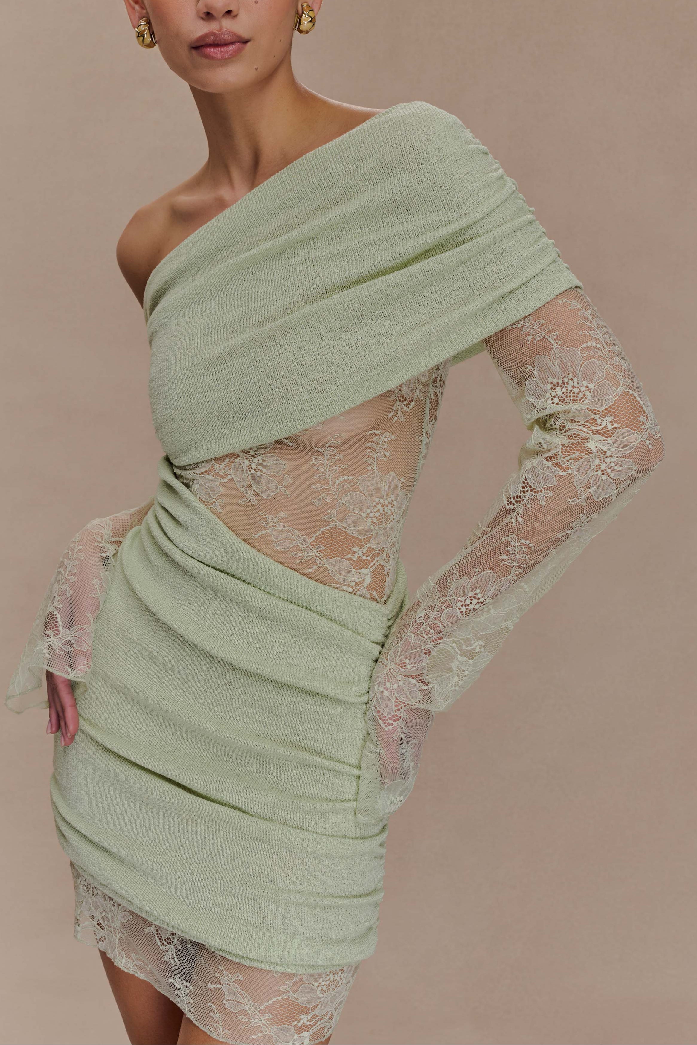Lace Knit Mini Dress