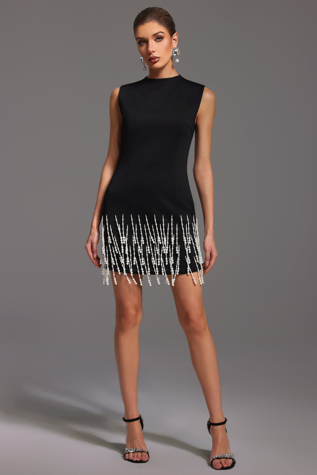 Nanci Sleeveless Pearl Mini Dress