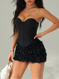 Embellished Bandeau Mini Dress