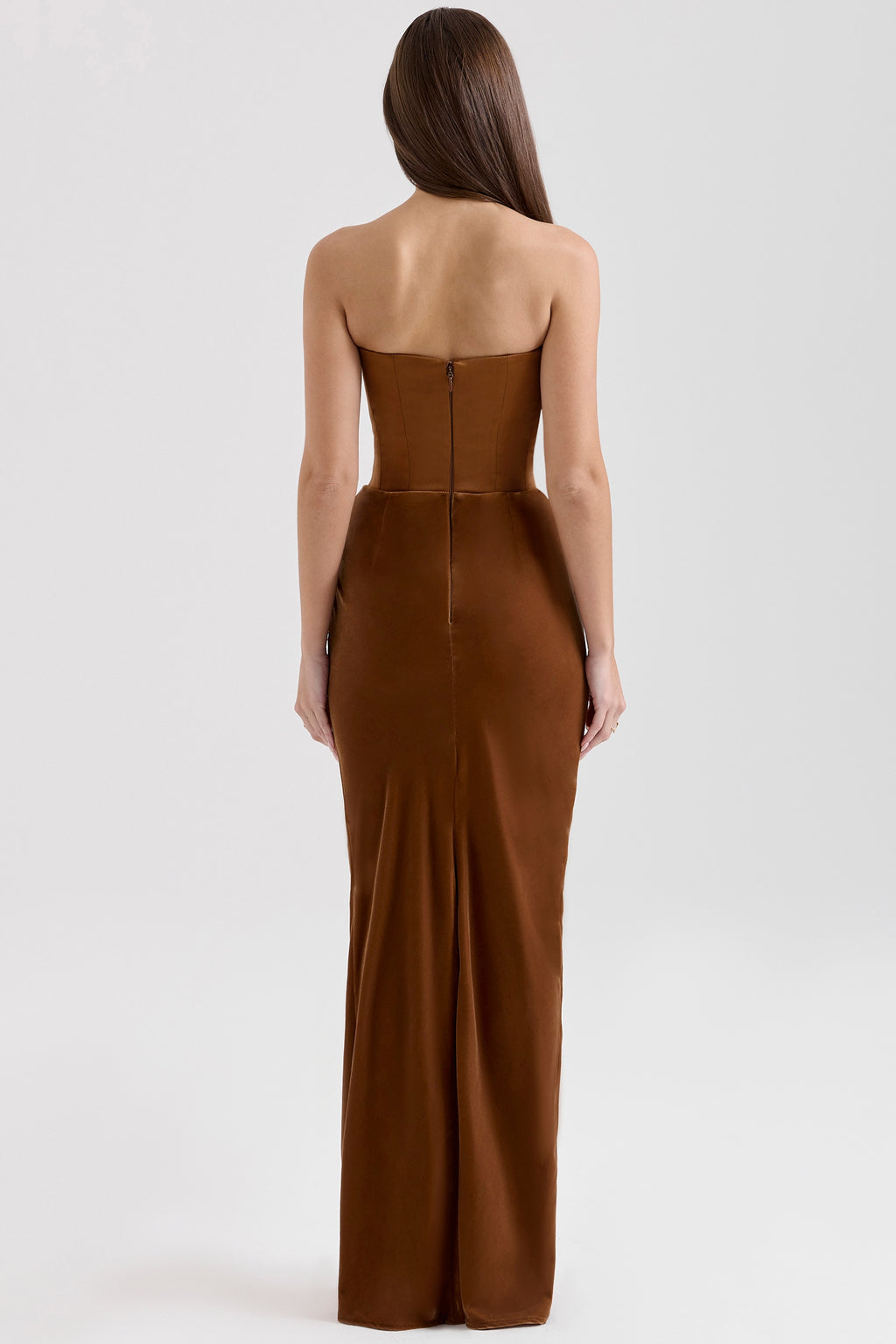 Velvet Strapless Corset Maxi Dress