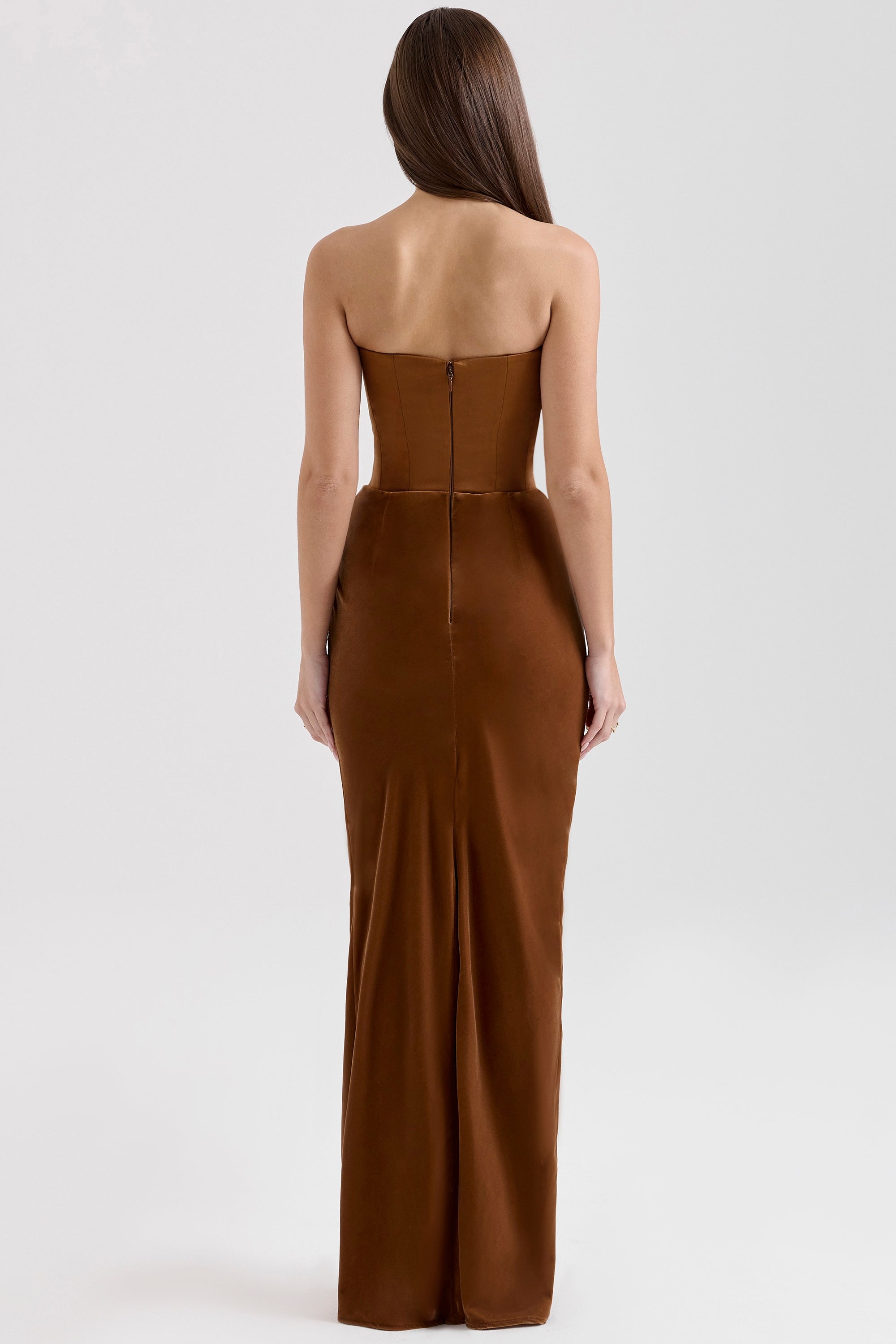 Velvet Strapless Corset Maxi Dress