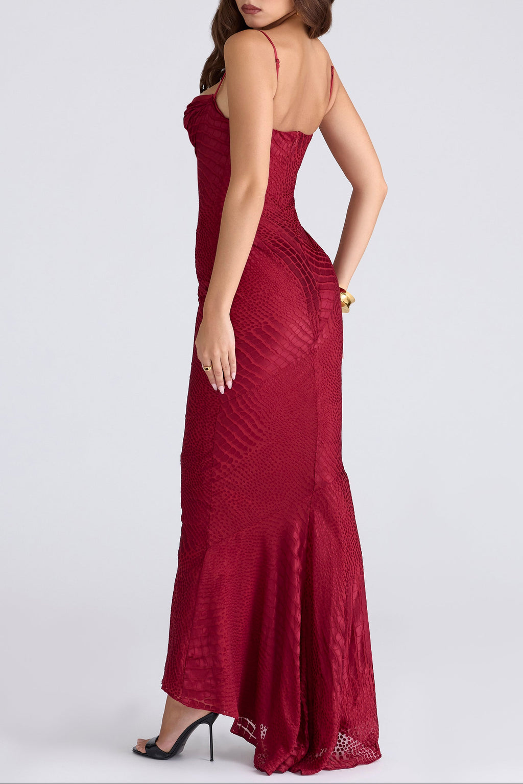 Devoré Satin Maxi Gown