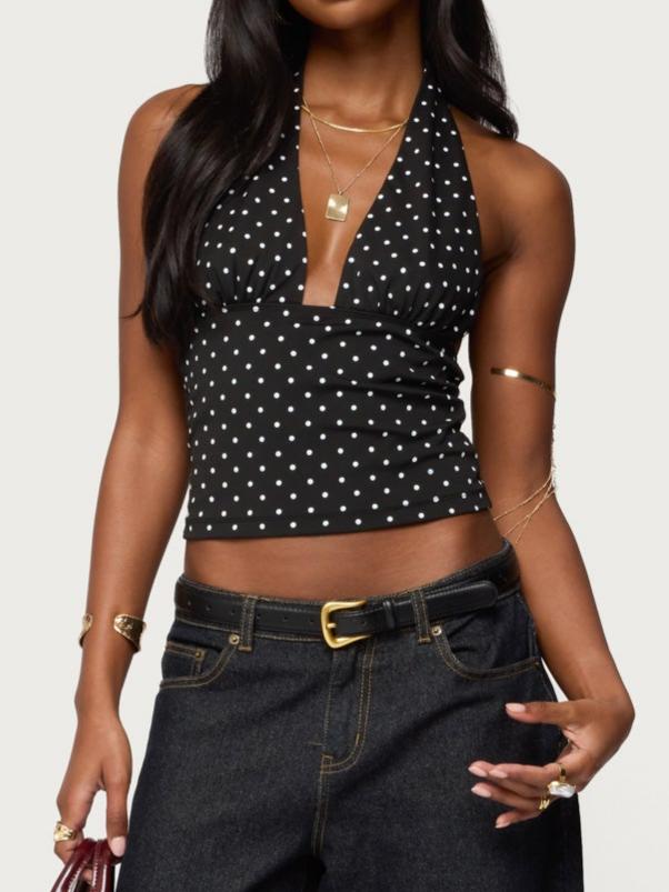 Blaire Polka Dot Halter Top