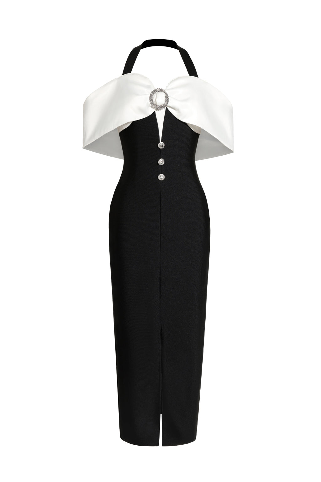 Solvia Halter Sleeveless Slit Bandage Maxi Dress