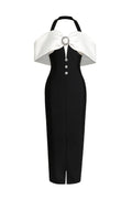Solvia Halter Sleeveless Slit Bandage Maxi Dress