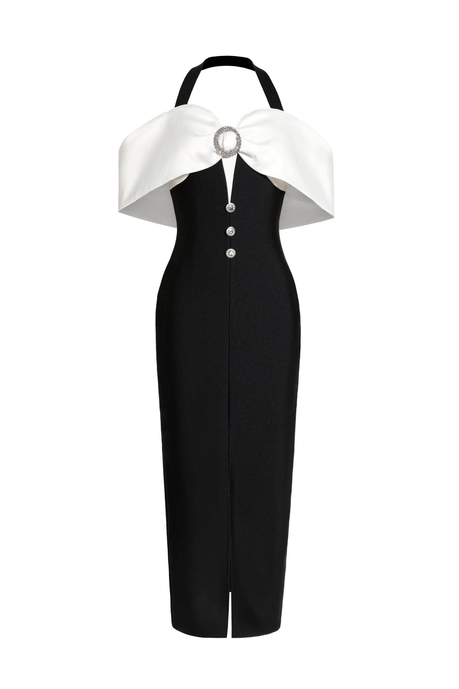 Solvia Halter Sleeveless Slit Bandage Maxi Dress