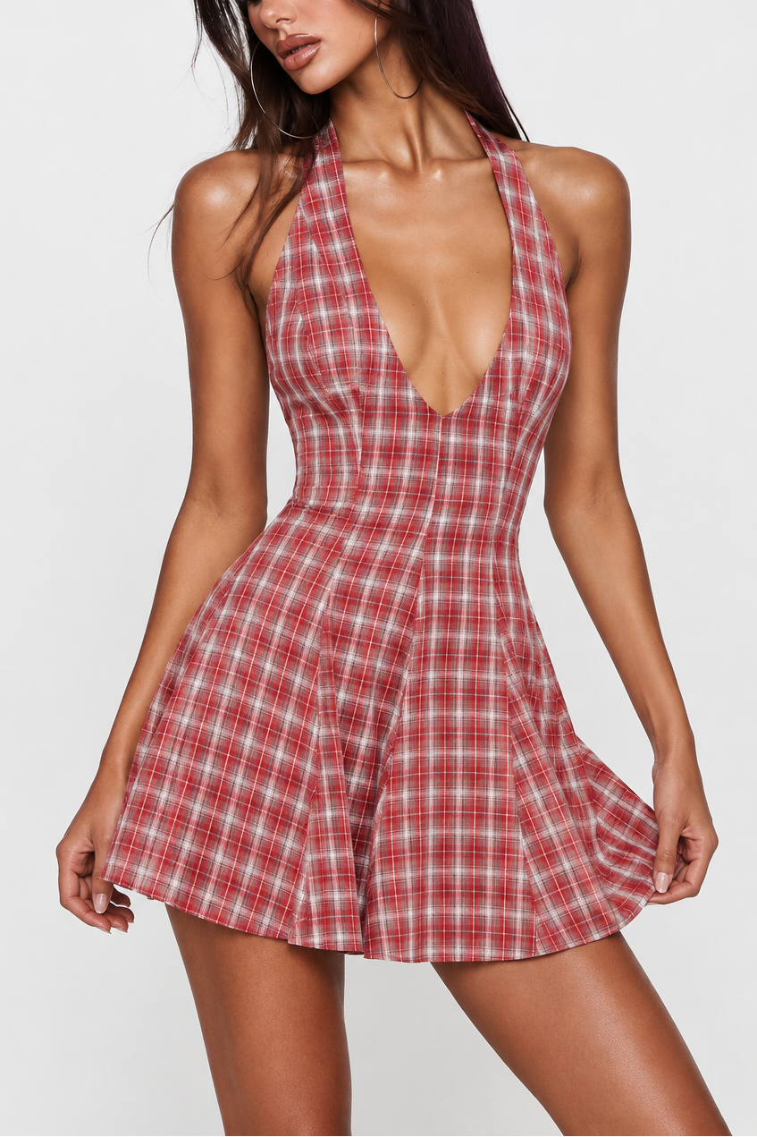 Out Of Nowhere Halter Mini Dress