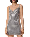 Aluminum Metal Mesh Mini Dress