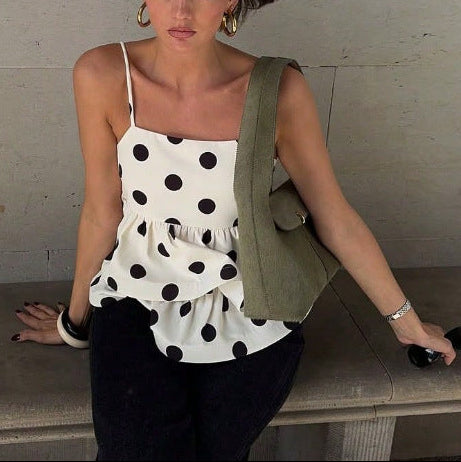 Dot Muse Peplum Cami Top