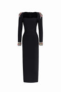 Niaca Rhinestones Bandage Midi Dress