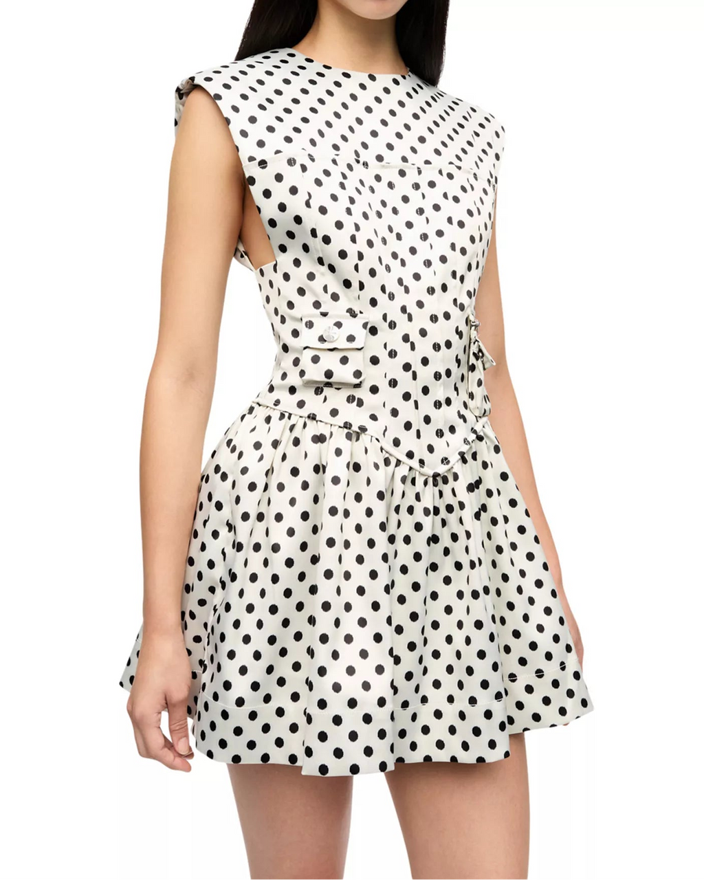 Polka Dot Corset Satin Mini Dress