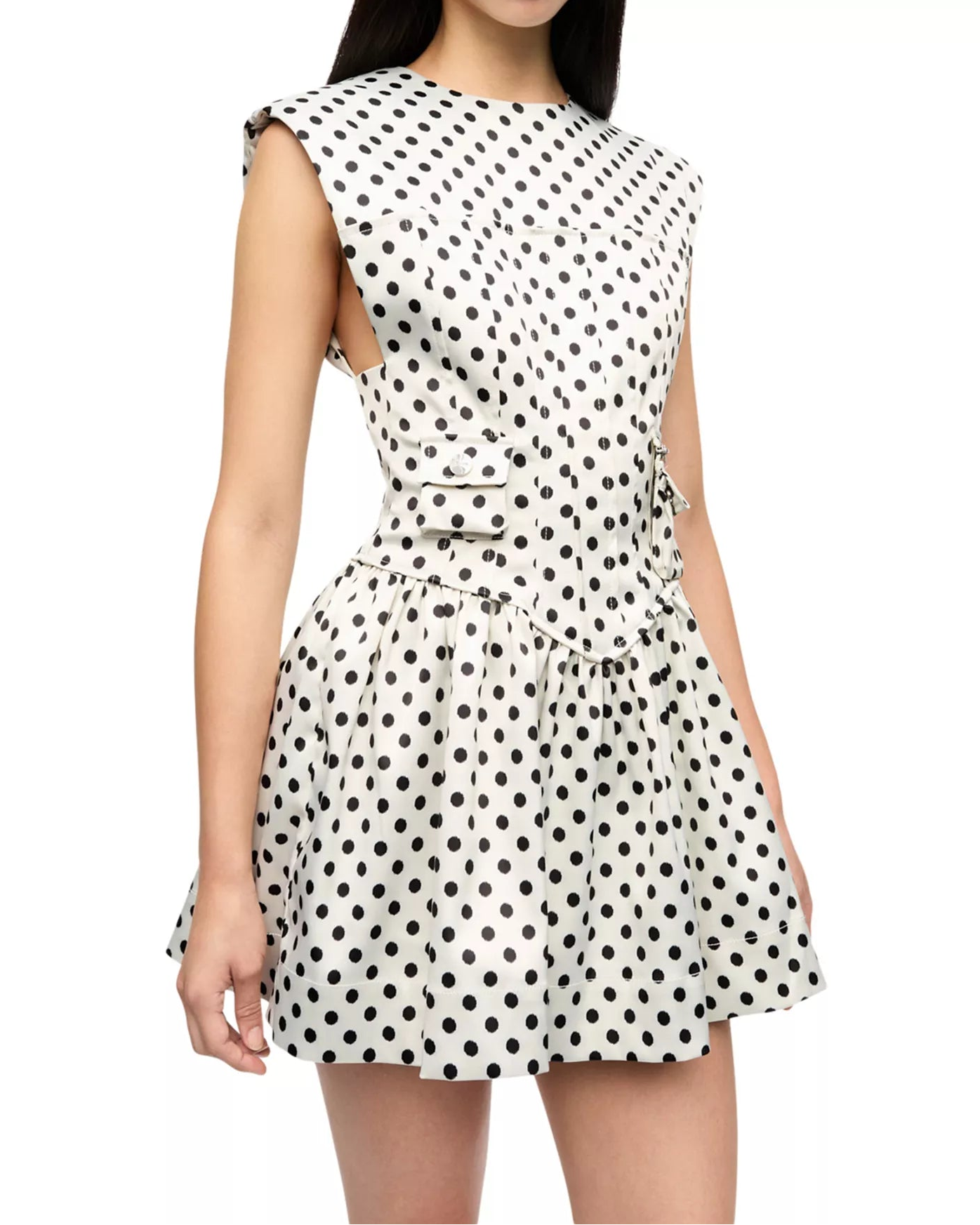 Polka Dot Corset Satin Mini Dress