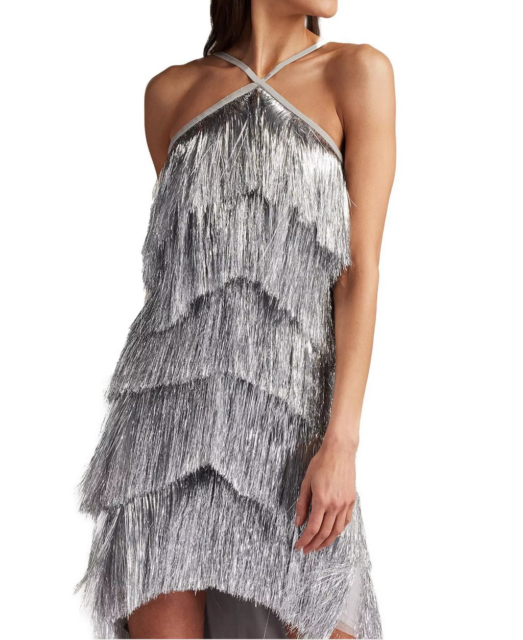 Remedy Metallic Fringe Mini Dress