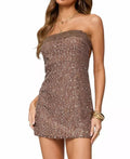 Sequin Lace Backless Mini Dress