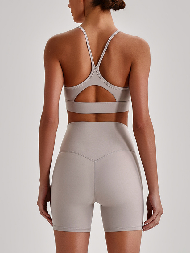 Brushed Seamless Cross-Back Yoga Set