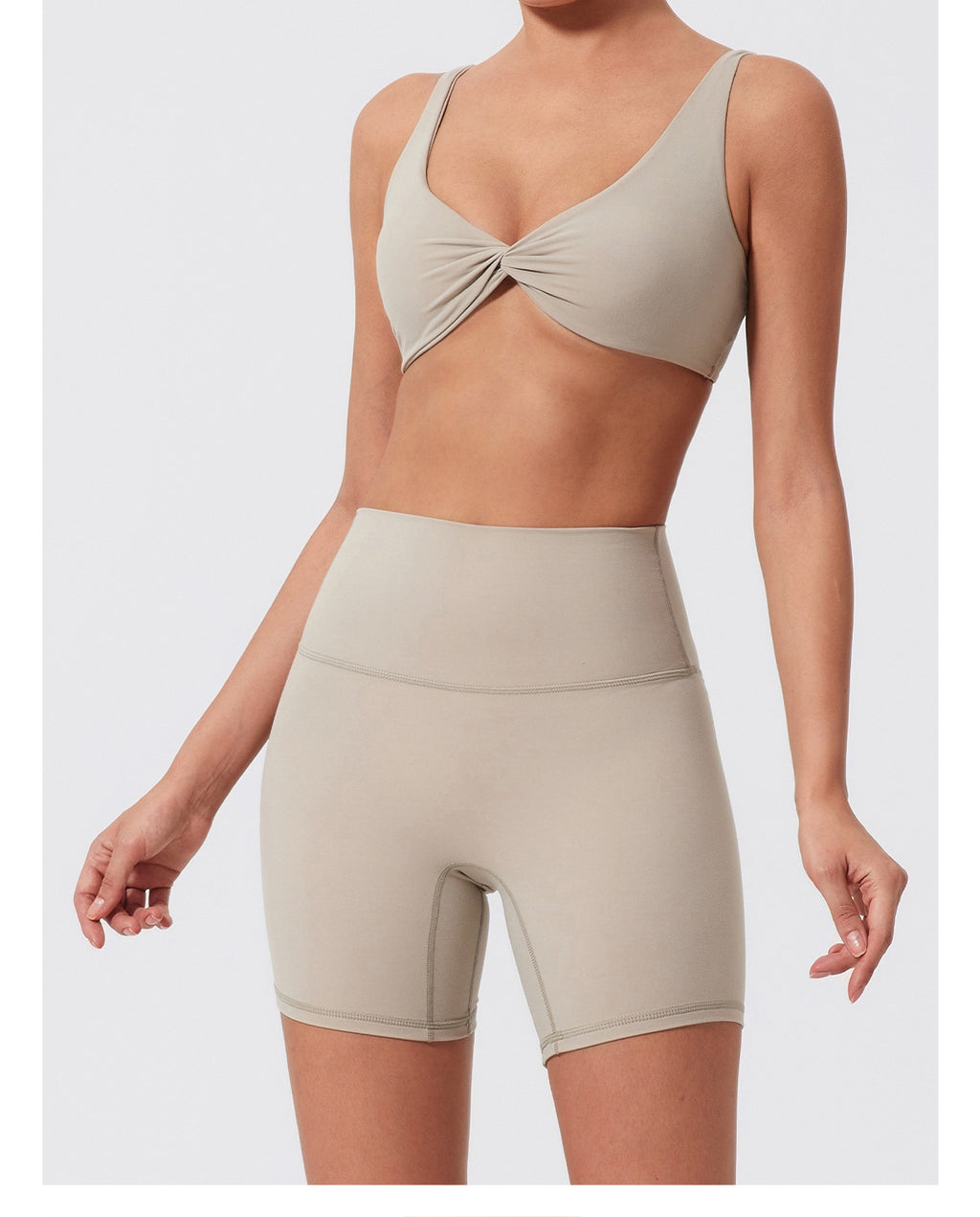 High-Waist Butt-Lifting Yoga Set with Twist Bra