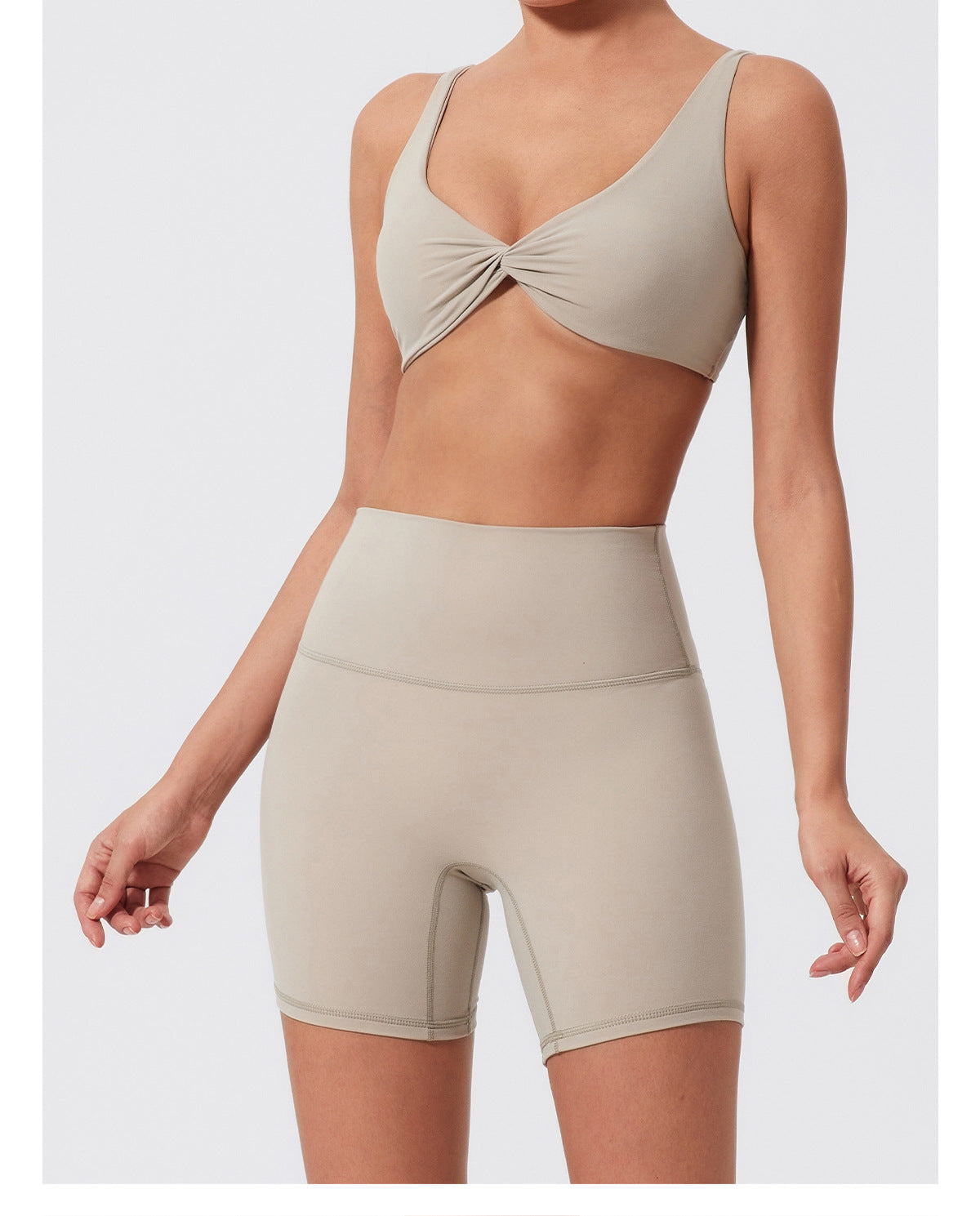 High-Waist Butt-Lifting Yoga Set with Twist Bra