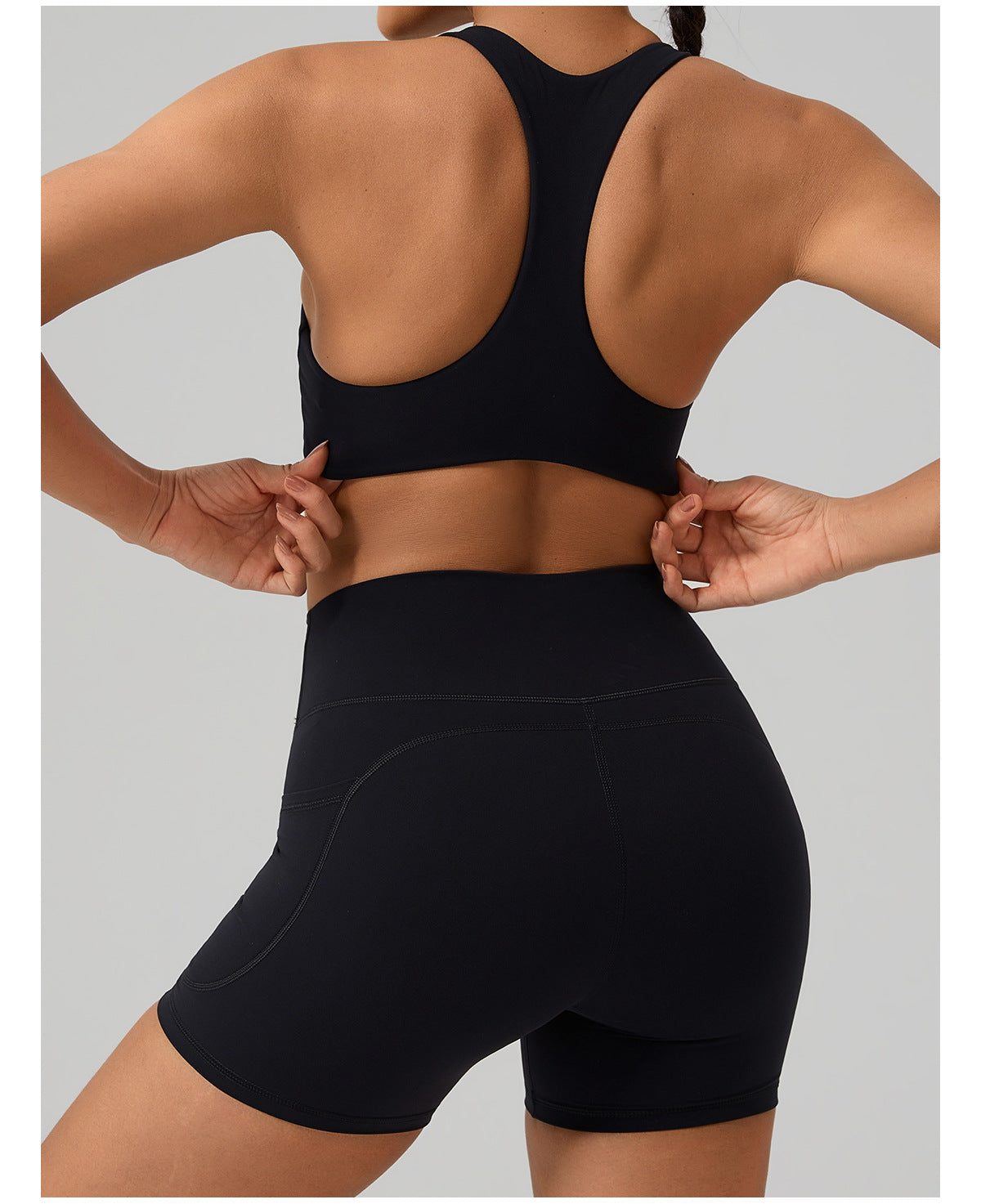 Summer Naked Feel Yoga Shorts Set