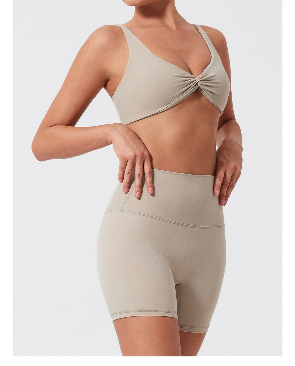 High-Waist Butt-Lifting Yoga Set with Twist Bra
