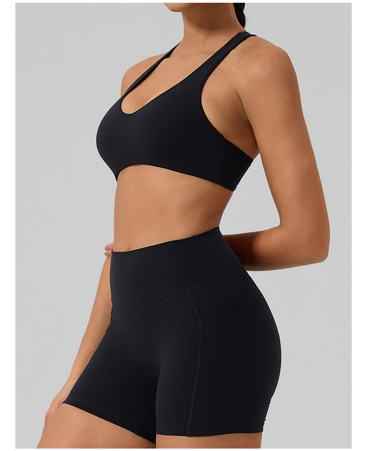 Summer Naked Feel Yoga Shorts Set
