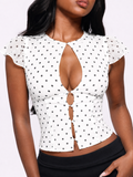 Choose Wisely Top White/Black Polka Dot