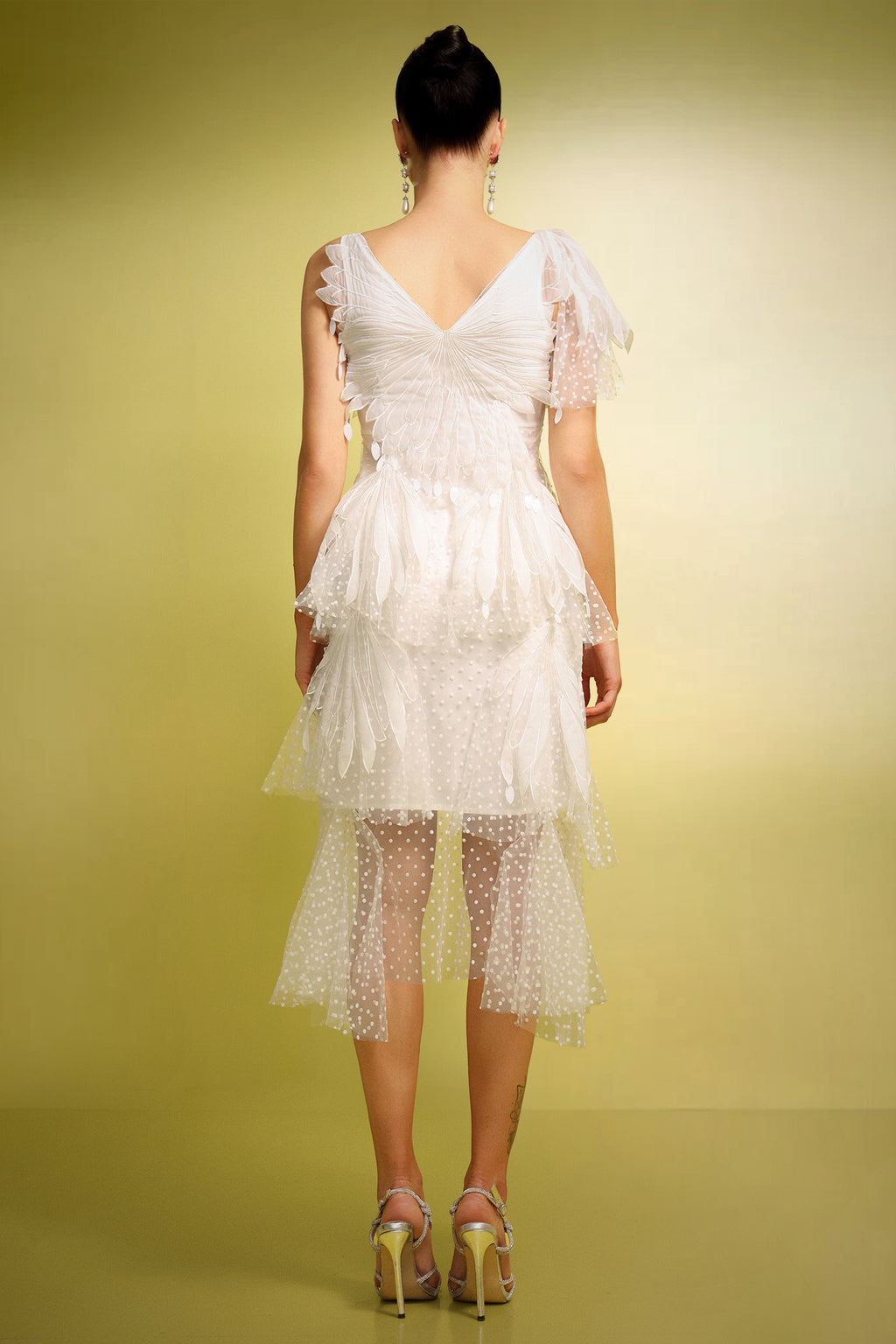 Xezey V-Neck Butterfly Wave Point Maxi Dress