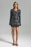 Kori Sequins V Neck Set - Black