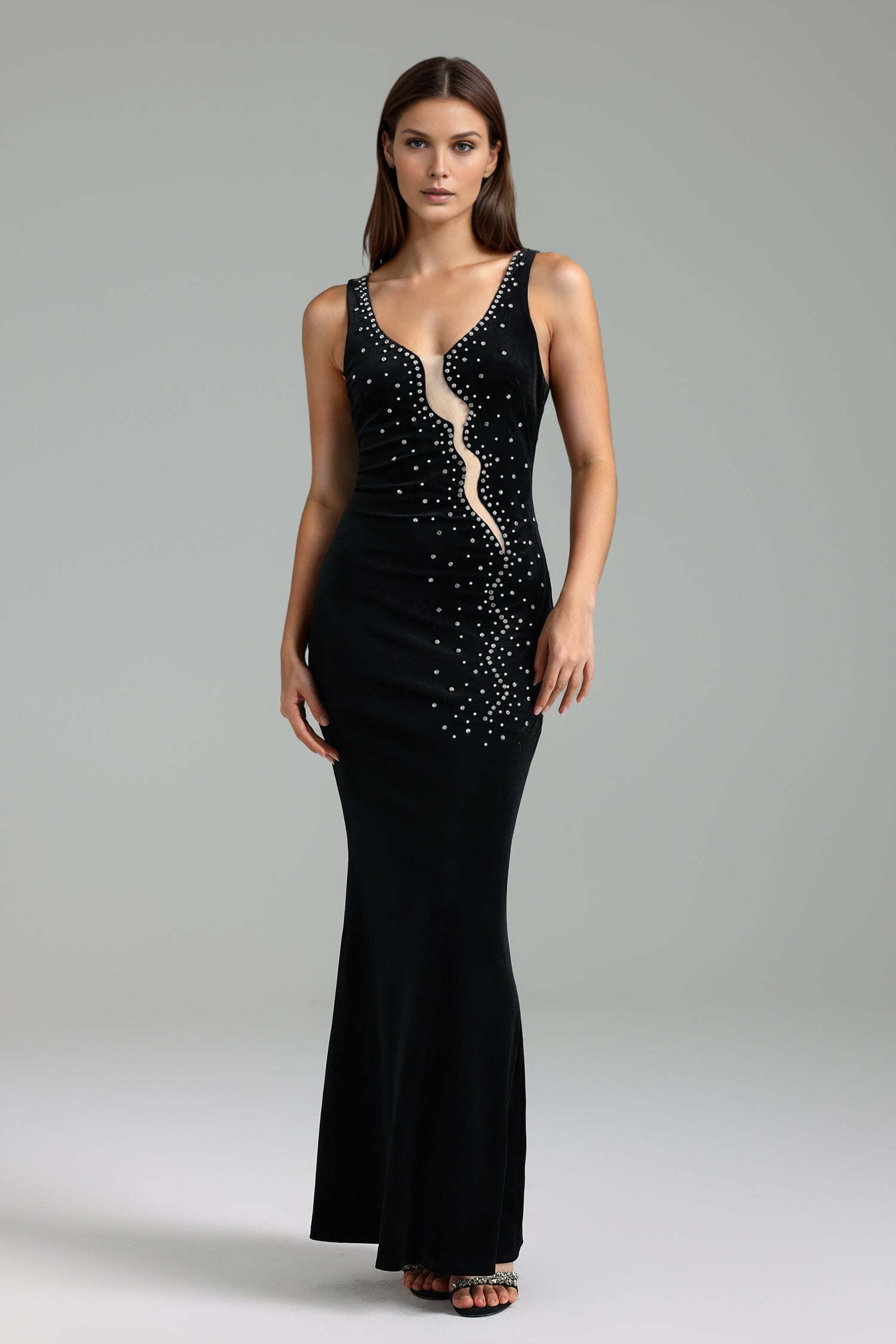 Vanina Diamond Slim Sleeveless Maxi Dress