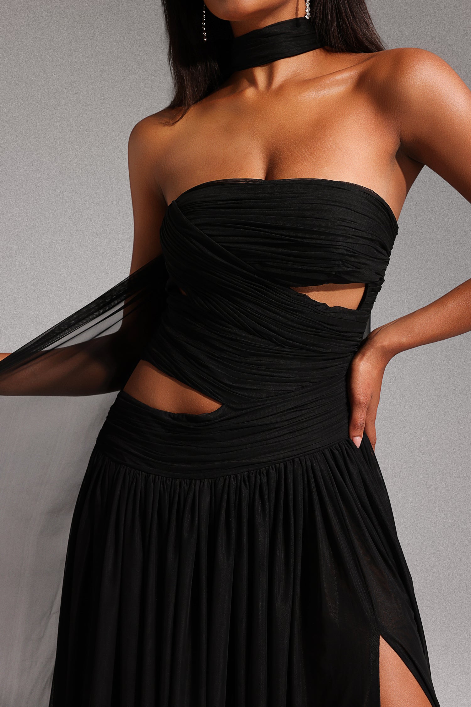 Neal Sleeveless Hollow Out Maxi Dress