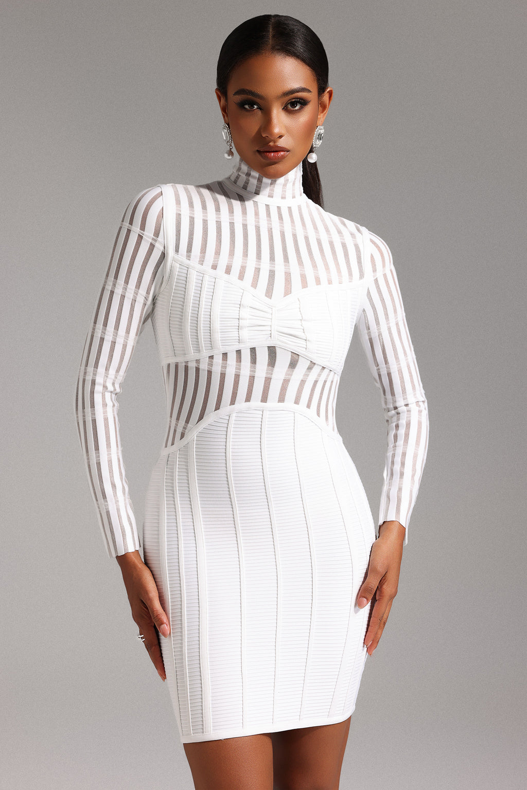 Kalene Long Sleeve Choker Bandage Mini Dress