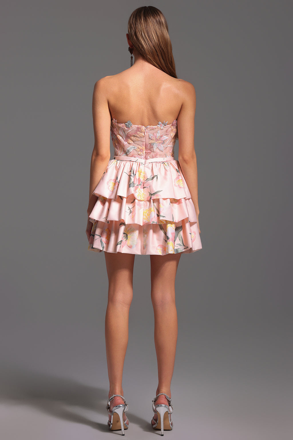 Waner Sleeveless Printing Flowers Mini Dress