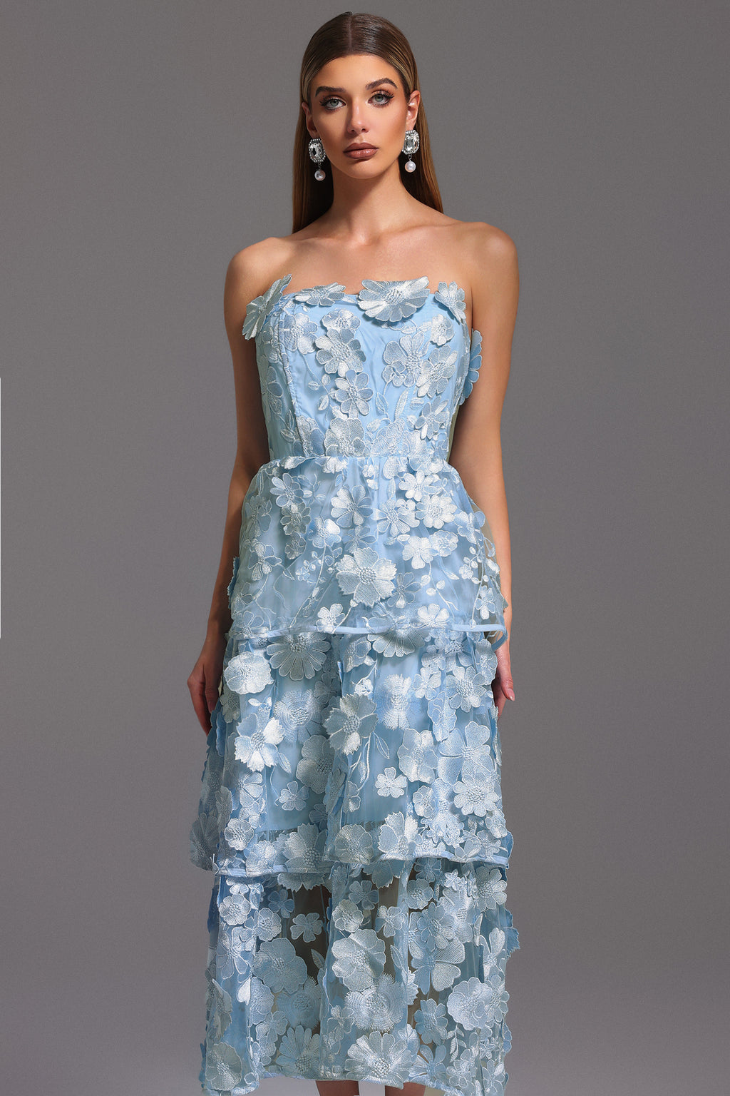 Keeli Off-The-Shoulder Flowers Maxi Dress