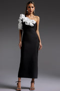 Kila One Shoulder Flowers Bandage Midi Dress